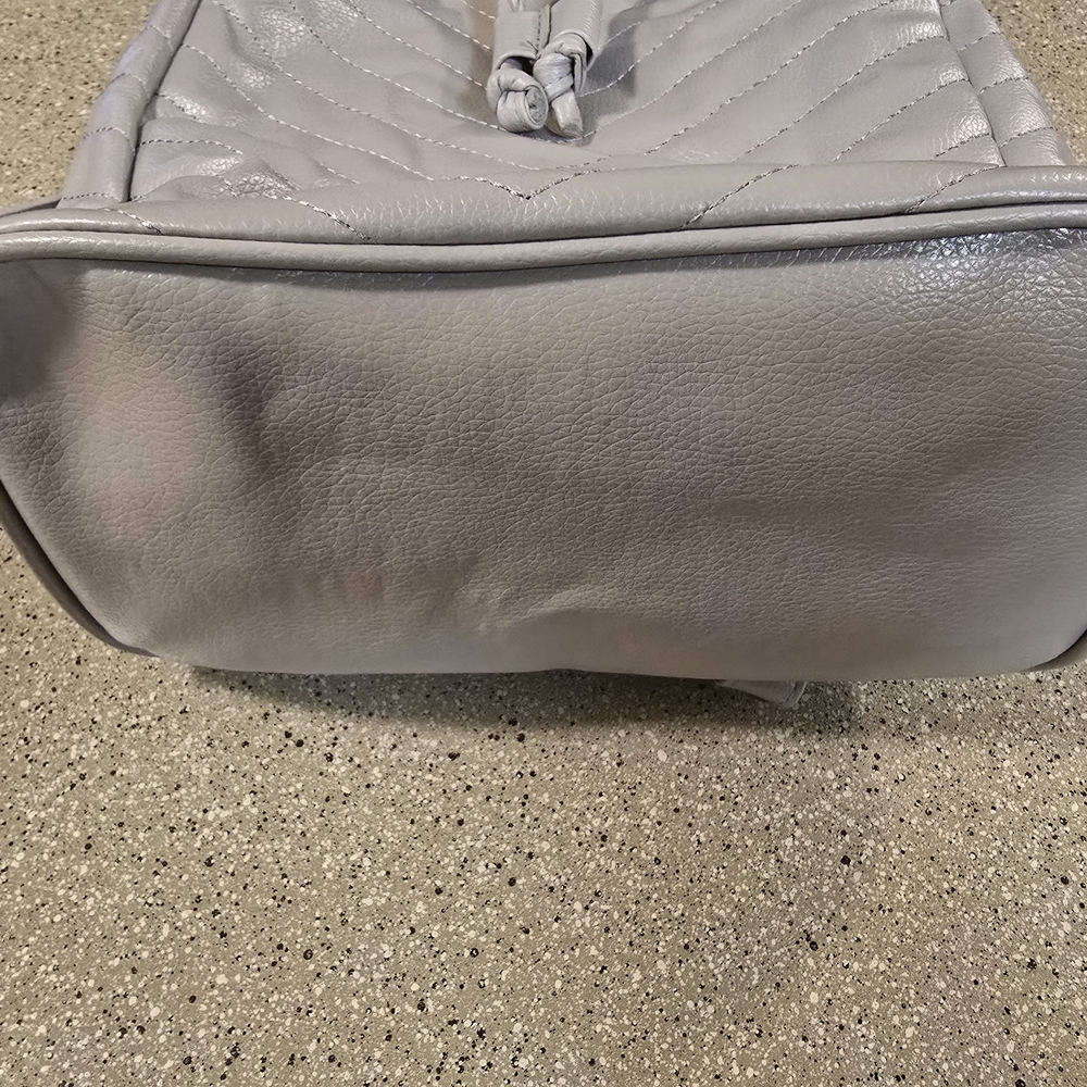 Gray Quilted Drawstring Bag - image 5